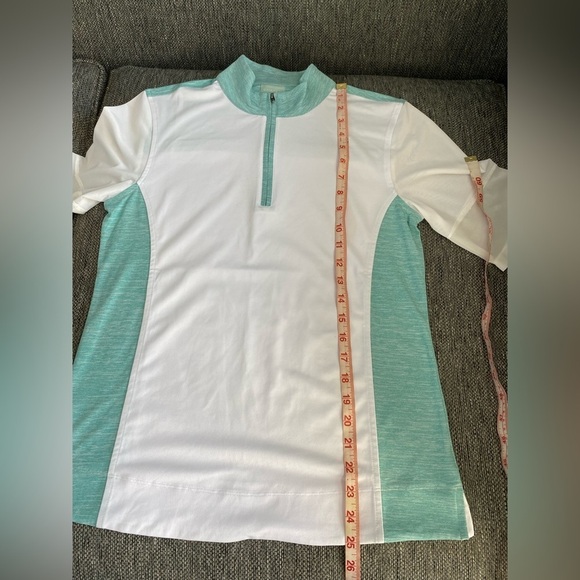 Chase 54 women's golf shirt aqua and white medium - Picture 11 of 12